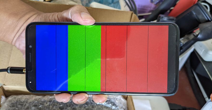 Blue, Green, Red Blocks on PinePhone
