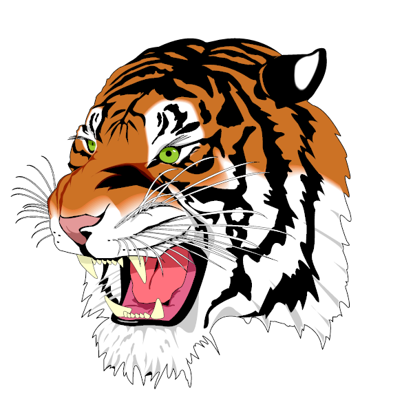 tiger.svg rendered with TinyVG